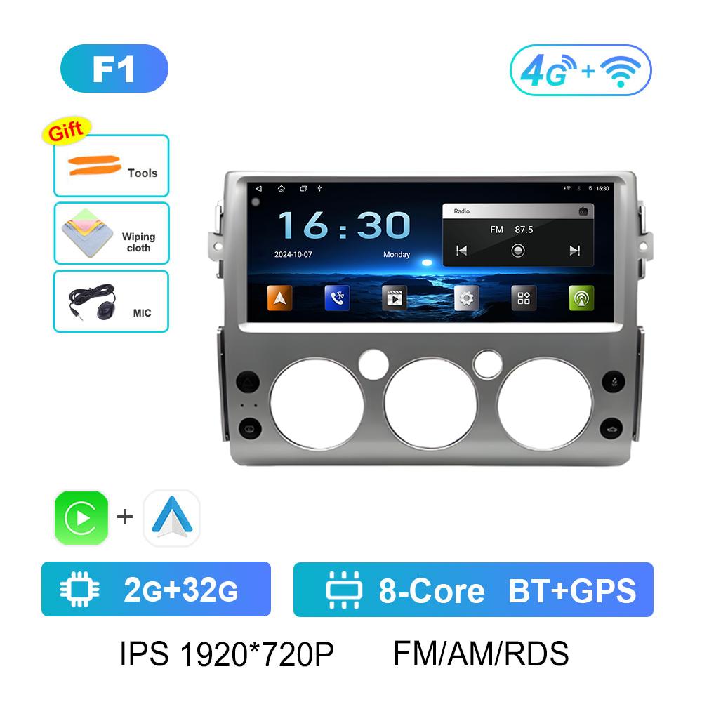 Wireless Carplay GPS Navigation for Toyota FJ Cruiser 2007 2008 2009 2010 2011 - 2013 Bluetooth Cooling Fan Autoradio Head Unit