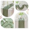 2 Pcs Table Runner Boho Cheese Cloth Cheesecloth Table Runner 90x300cm for Wedding Party Bridal Baby Shower Birthday Table Decorations