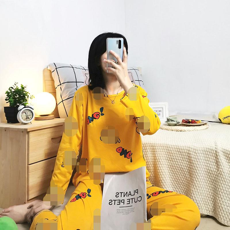 

Пижамный комплект Санта Клауса: Женский комплект с круглым вырезом, длинными рукавами и брюками, мультяшный милый стиль для миниатюрных девушек