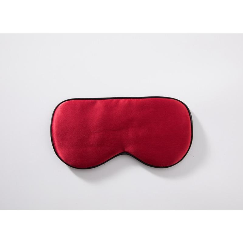 Seiden-Augenmaske, wendbar, einfarbig, Maulbeerseide, schwarzer Farbton, Schlafmasken