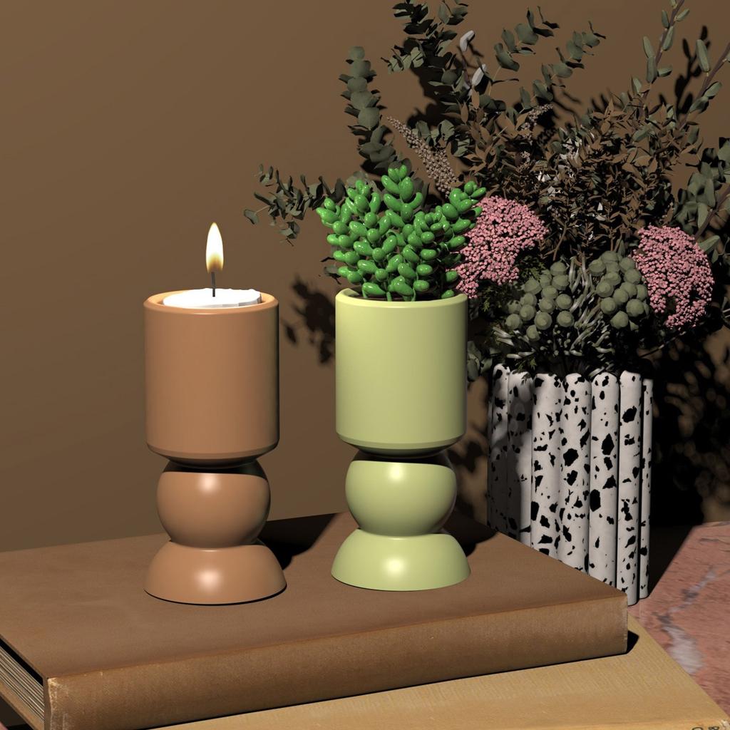 Unique Candle Holder Molds Crafting Molds Round Shape Candle Base Moulds Silicone Texture for Crafting Candlesticks