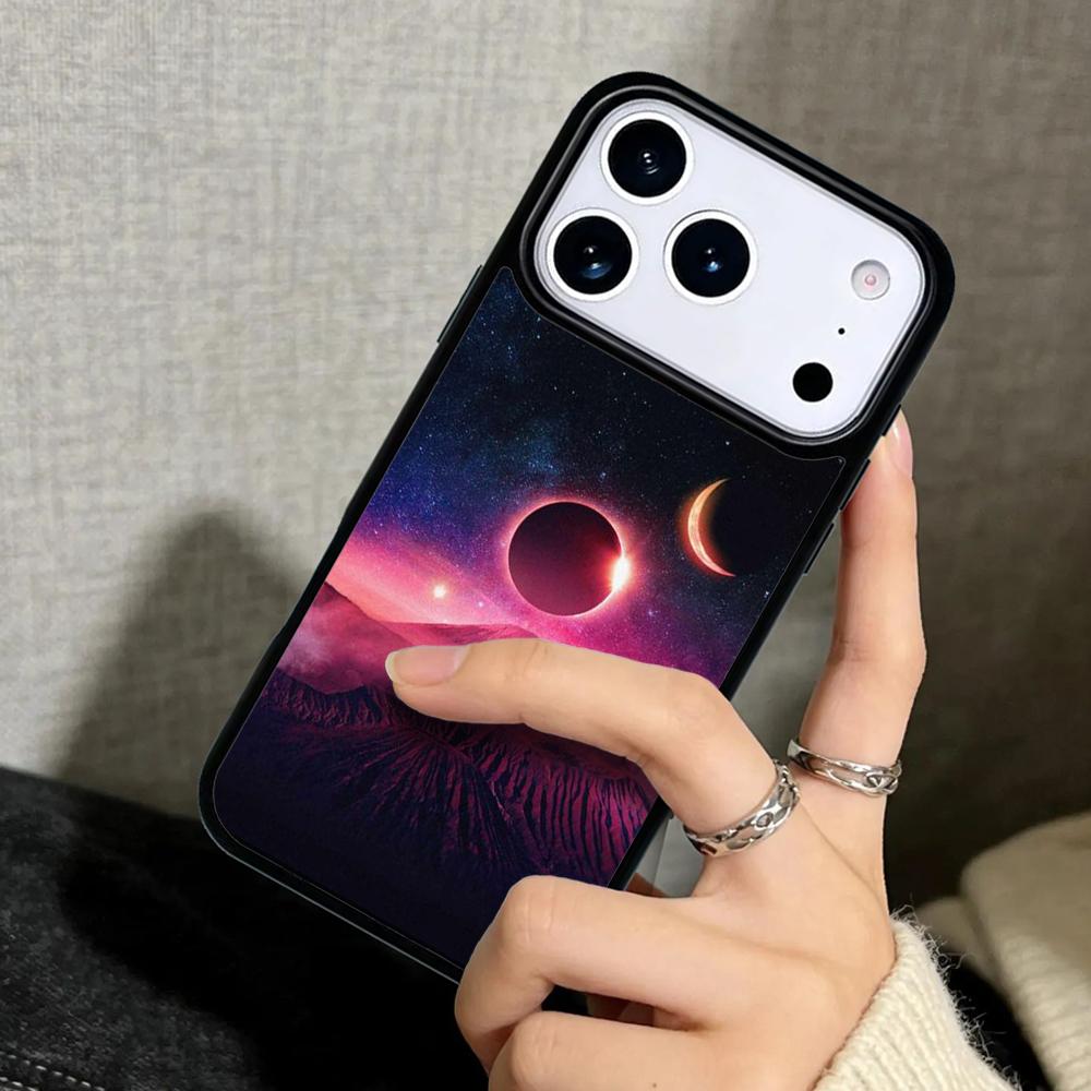 Capa Case for iPhone 17 Air 16 Pro Max 15 Plus 11 13 Mini 14 12 Back Phone Cover Star Space Moon Night