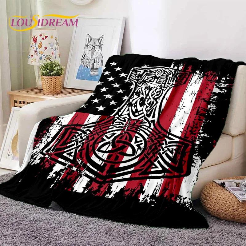 Nordic Viking Odin Valhalla Valknut Soft Blankets,Keep Warm Throw Blanket Comfortable Blanket for Picnic Beds Sofa Home Bedroom