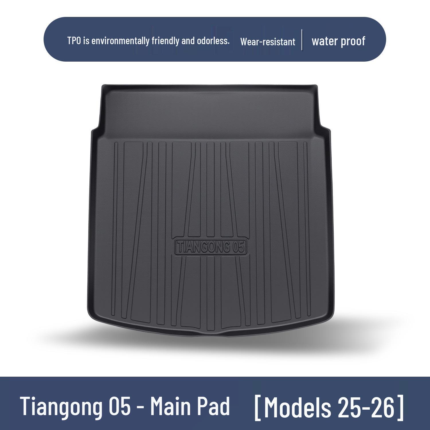 Waterproof TPE Rear Trunk Mat for Hongqi Tiangong 05 100*90