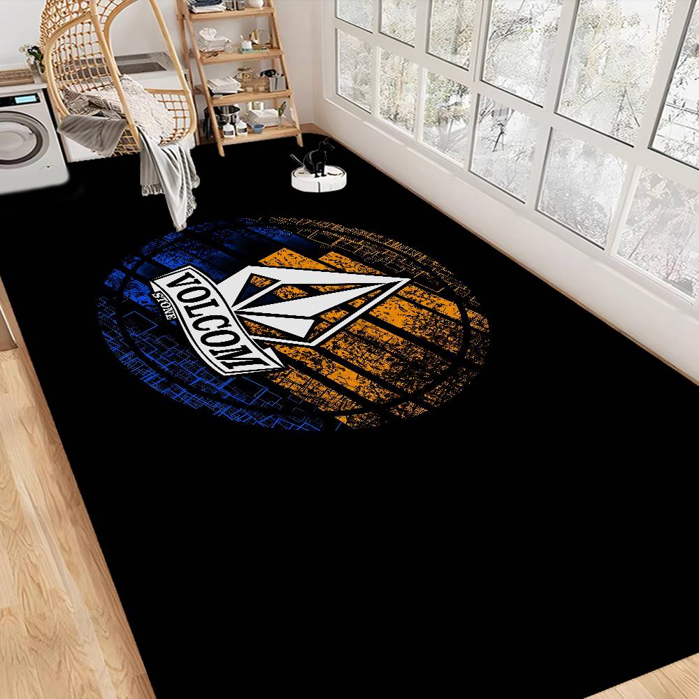 V-Volcom LOGO Long Rugs Cheaper Anti-slip Modern Living Room Balcony Printed Bedside Area Rugs