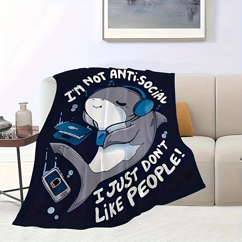 Cute Sleeping Cats Pattern Throw Blanket, Pet - Lovers Home Decor Blanket