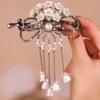 Women Hair Barrette Flower Decor Faux Pearl Tassel Bow Hollow Out Shiny Sequin Anti-slip Hair Decoration Lady Hair Accessory