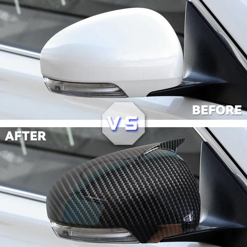 Sticker Trim Car-styling Carbon Fiber Auto Parts Car Side Door Rearview Mirror Cover Caps Fit for Toyota Mark X Reiz 2010 - 2016