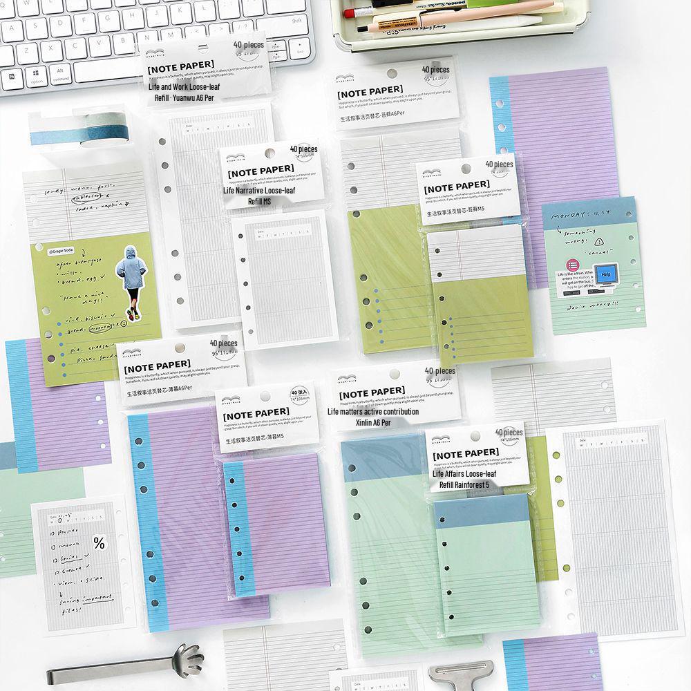Mr. Paper M5 Loose-leaf Refill Pages - Life Narrative Design with Sticky Note Replacement