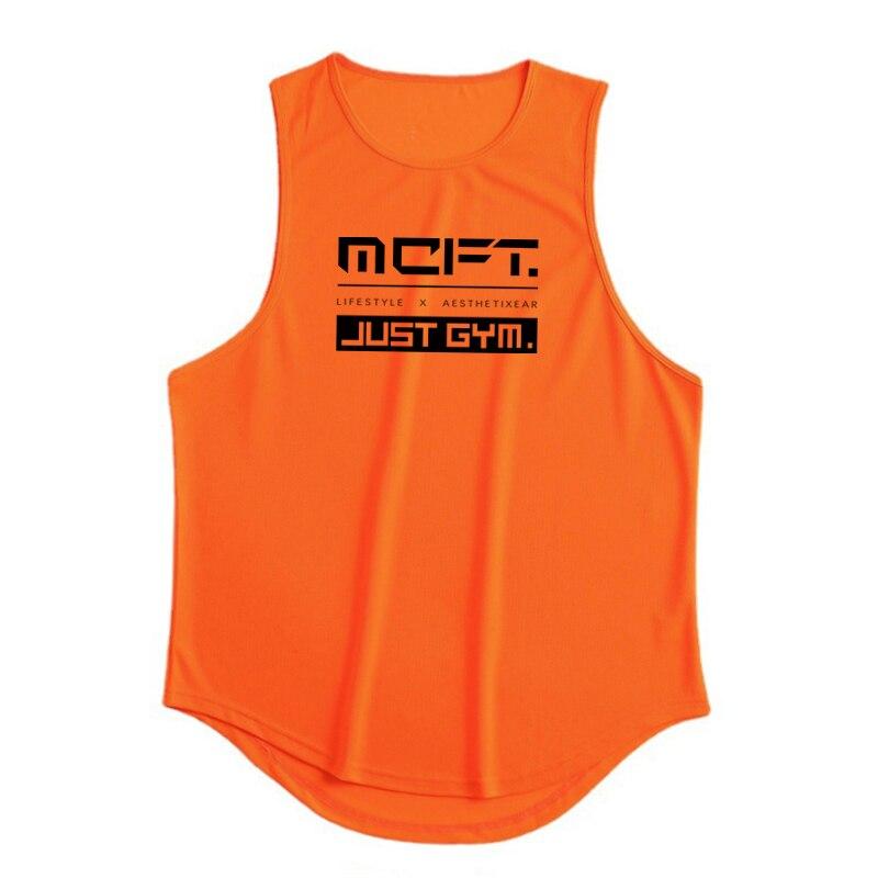 

Muscleguys Мужская сетчатая дышащая и впитывающая пот спортивная футболка без рукавов для фитнеса, модные майки с принтом, уличная одежда XL оранжевый