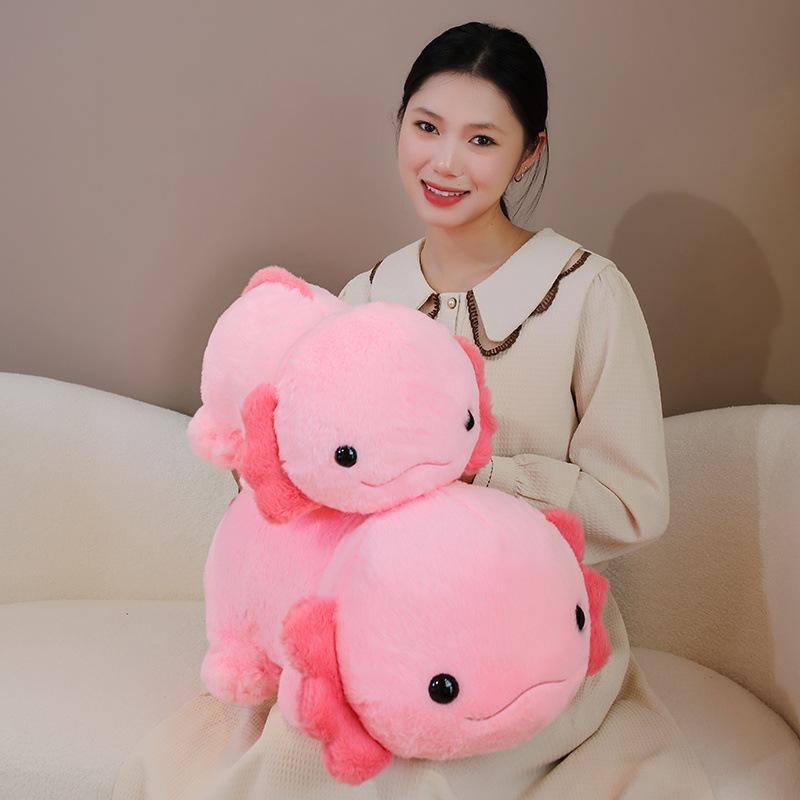 Bai Fen Bai Dolls And Toys Pink Cute Salamander Doll Plush Toy Hexagonal Dinosaur Lizard Doll Children Soothing Pillow Doll