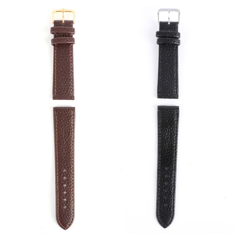 Lychee Pattern PU Leather Watch Strap