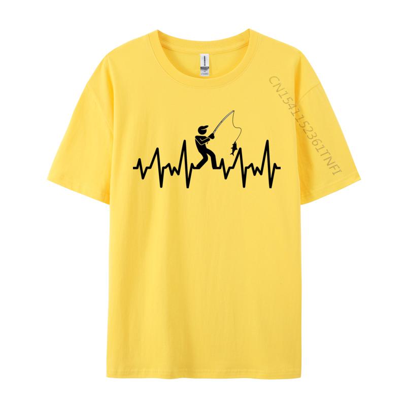 Fishing Heartbeat Tshirts Slim Fit Normal Top Tshirts Student Tops T Shirt Design Tee Shirts Thanksgiving Day