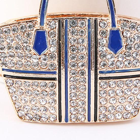 Tote Charm Keychain Rhinestone Enamel Tote Bag Charm with Key Ring Sparkly Handbag Keychain Purse Charm Gift for Women Girls Friends