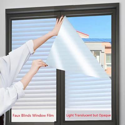 Self-Adhesive Static Electricity Thick Faux Blinds Window Film Glass Privacy Sticker Bathroom & Toilet Windows, Light Translucent But Opaque