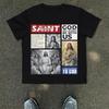 Mens New Tshirt with Slogans Such As SAINT GOD WILL ALWAYS BE WITH US Always Pray TO GOD and Character Prints Tshirt