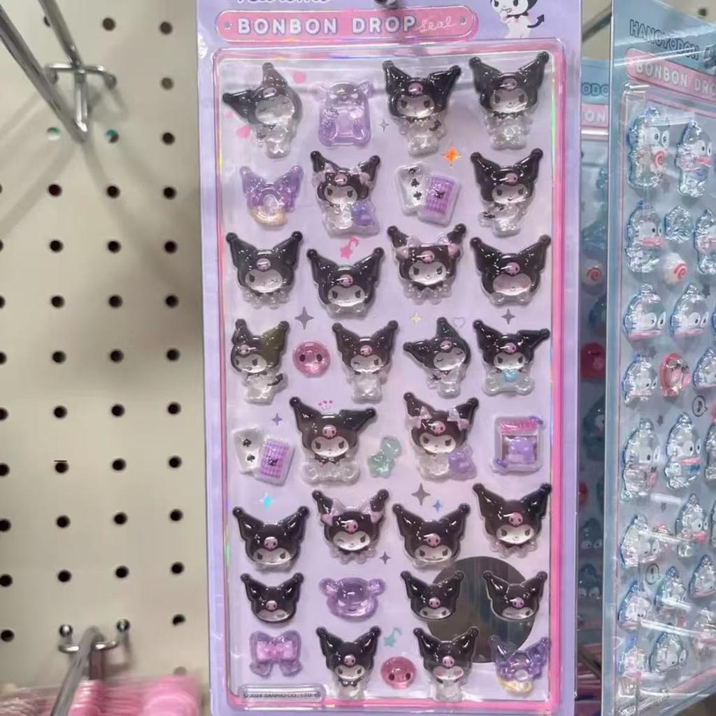 Anime Hellokitty Hangyodon Cinnamoroll 3Dtransparent Jelly Sticker Crystal Decorative Stickers Children's Phone Casesdiy Toys