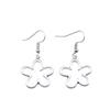Circle Frame Flowers Dangle Earrings Romantic Floral Female Drop Jewelry
