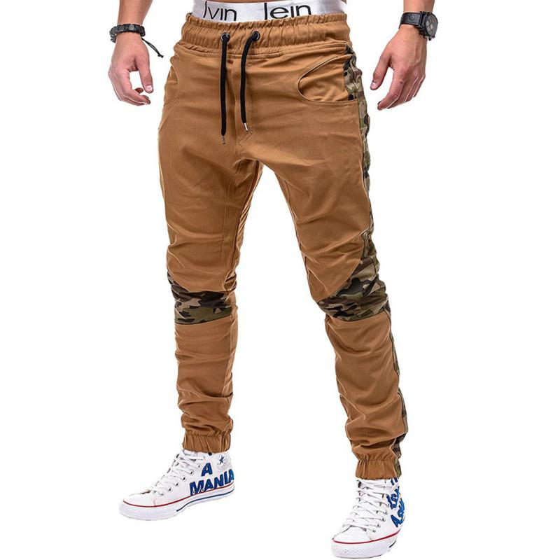 Men's Fashion Casual Pants Plus Size Camouflage Splicing Tights Jogging Pants