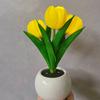 1pc Tulips Flower Night Light For Room Decor LED Charging Flower Potted Night Light Cute Small Tulips Bedside Lamp