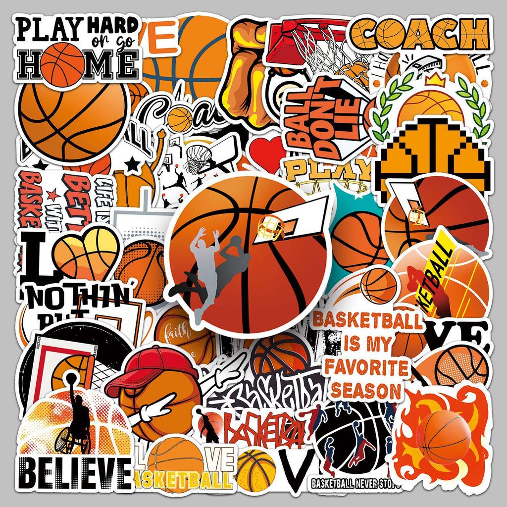 50 Waterproof Basketball Stickers for Luggage, Scooters, Computers & Tablets