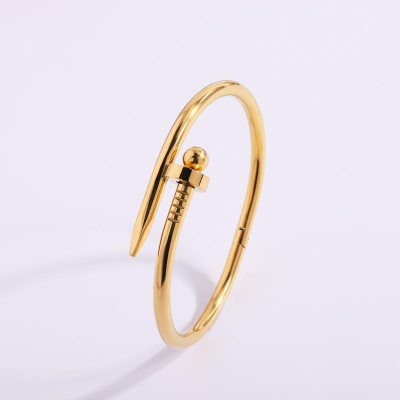 Fashionable, Classic and Versatile Ball Bead Nail Girls High-end Open Bracelet