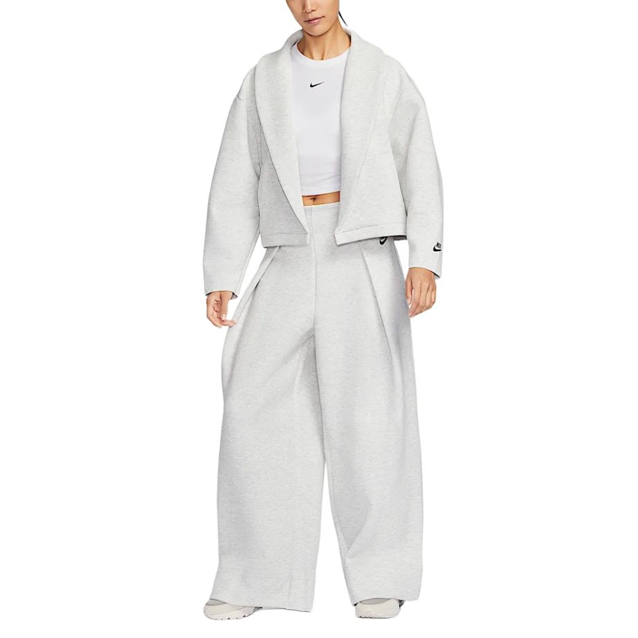Nike Sportswear Tech Fleece Stylish Versatile Comfortable Long Sleeve Jacket Women Jackets White HJ0970-013