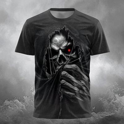 Men's Reaper T Shirt Short Sleeve T Shirt 3D Print Crew Neck Shirt Designer Gothic Party Street Casual Black Summer Clothing