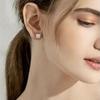 5 Ct Princess Cut Moissanite Stud Earrings 18K White Gold Screw Back Basket For Female's Wear Gifting Jewellery