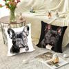 1pc Cute Pet Mini French Bulldog Pillow Case Square Bedroom Sofa Leisure Comfort Cushion Car Living Room Home Decoration