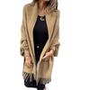 2025 Women's Imitation Mink Velvet Tassel Shawl Cloak - Solid Color, Thickened & Warm
