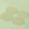 Round/Hexagonal Acrylic Coasters Clear Gold Foil Tableware Coffee Coasters