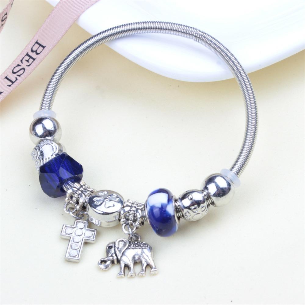 Beaded Bracelet Bangle Multi Element Stainless Steel Copper Alloy Open Spring Snake Bone Chain