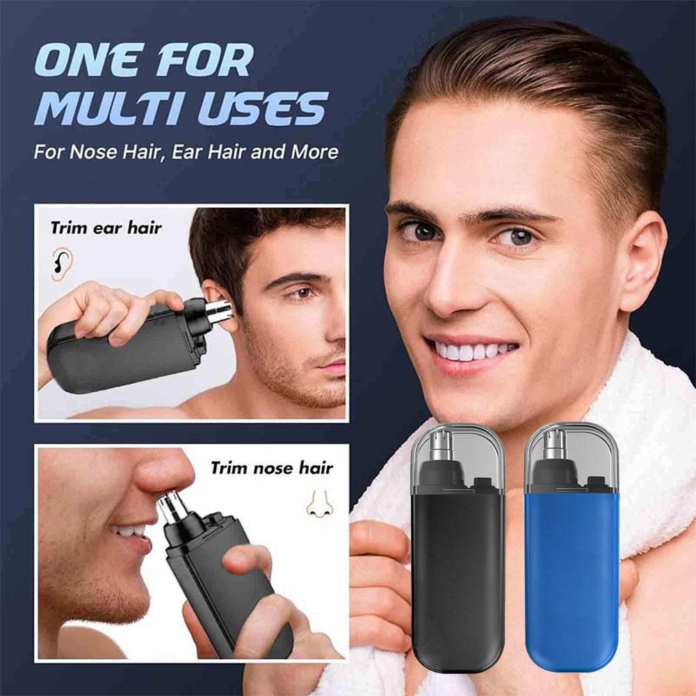 Nose Hair Trimmer USB Charging Dual-Edge Blades Electric Portable Men Mini Nose Hair Trimmer Face Care Kit Tools