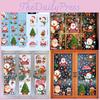 Santa Claus Pvc Christmas Sticker With Reindeer Snowman Holiday Wall Art For Festive Decor