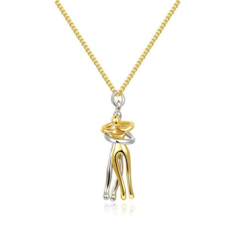 Couple Hug Necklace Lovers Hugging Pendant Valentine'S Day Couple Gift Love Style Gift For Wife