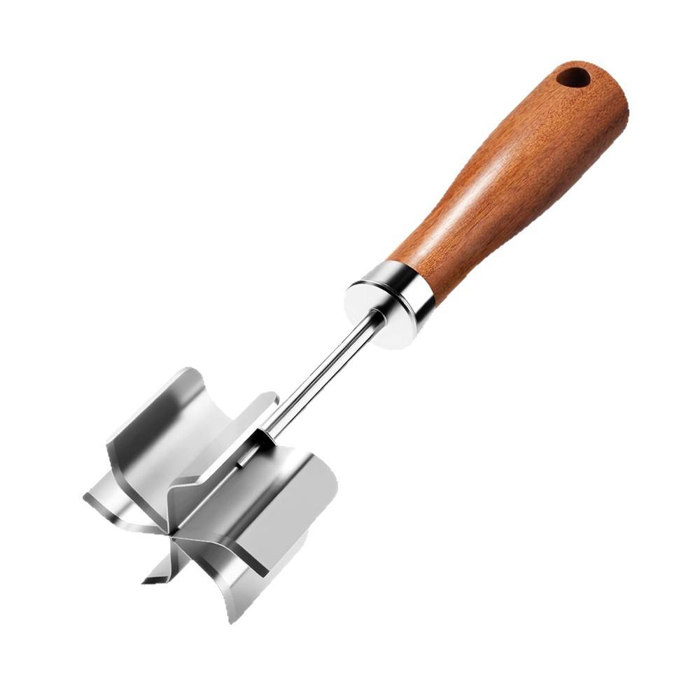 304 Stainless Steel Meat Chopper, Multi-Purpose Potato Masher, Jam Mixing Smasher Tool, Manual Ground Meat Breaker for Kitchen, Silver