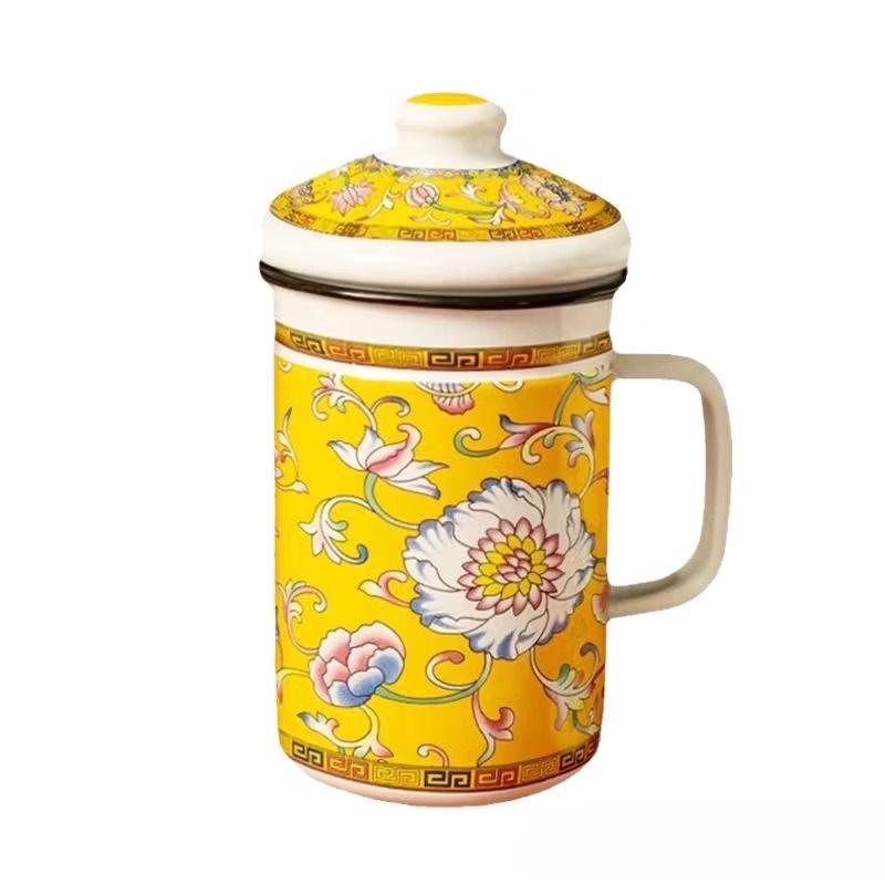 OLOEY Enamel Mug with Lid, Filter & Lanyard