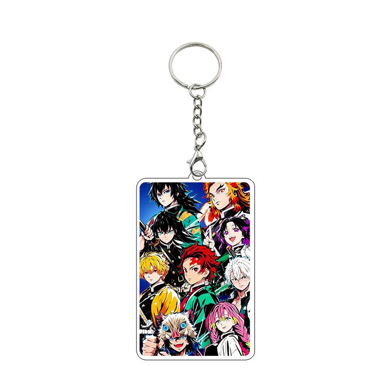 Fashion Anime Acrylic Keychain Accessories Tomioka Giyuu Kanroji Mitsuri Nezuko Cartoon Car Charm Pendant Gifts Toys Wholesale