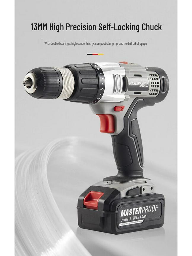 

MASTERPROOF High Torque Impact Cordless Drill CN plug (adapter included)