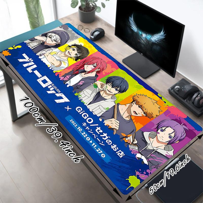 1Pc Colorful Anime Characters Gaming Mouse Pad Keyboard Desk Mat Non-slip Rubber Lock Edge Waterproof Computer Mousepad for Office Home Decor S1421