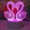 1PC Swan 3D Night Light, USB Monochrome Pink Desk Lamp, Christmas Gift Light, Home Bedroom Decoration, Atmosphere Light
