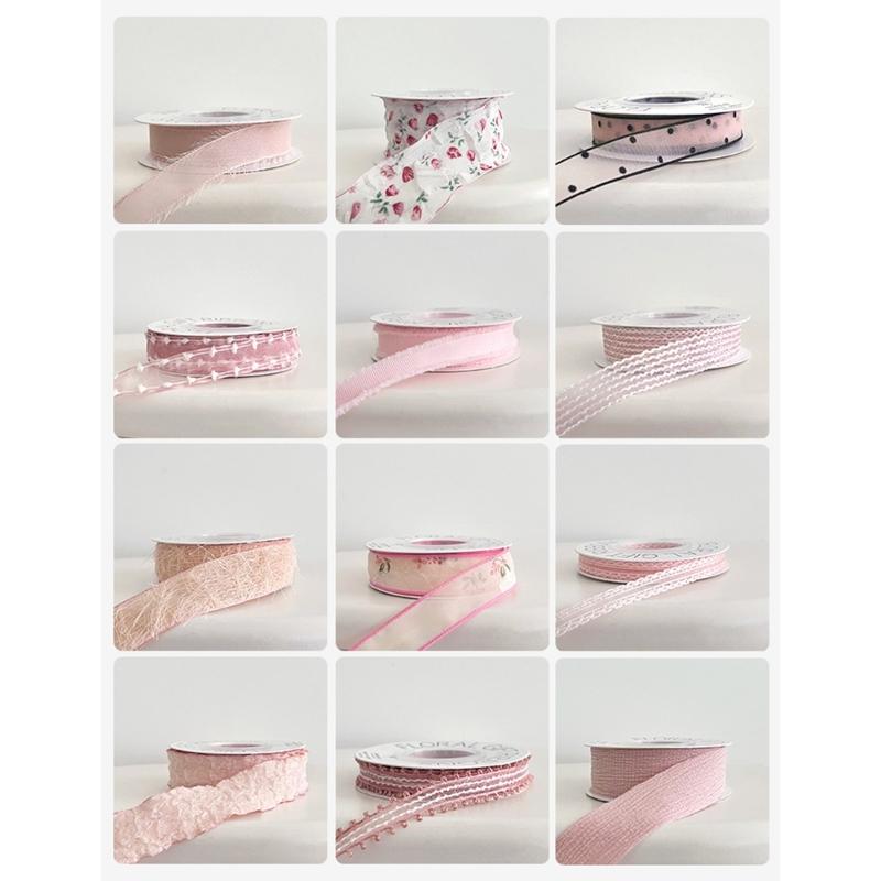 Flower Bouquet Decorative Ribbon Girly Style Series Bowknot Crafting Ribbon Handmade Gift Wrapping Binding Streamers
