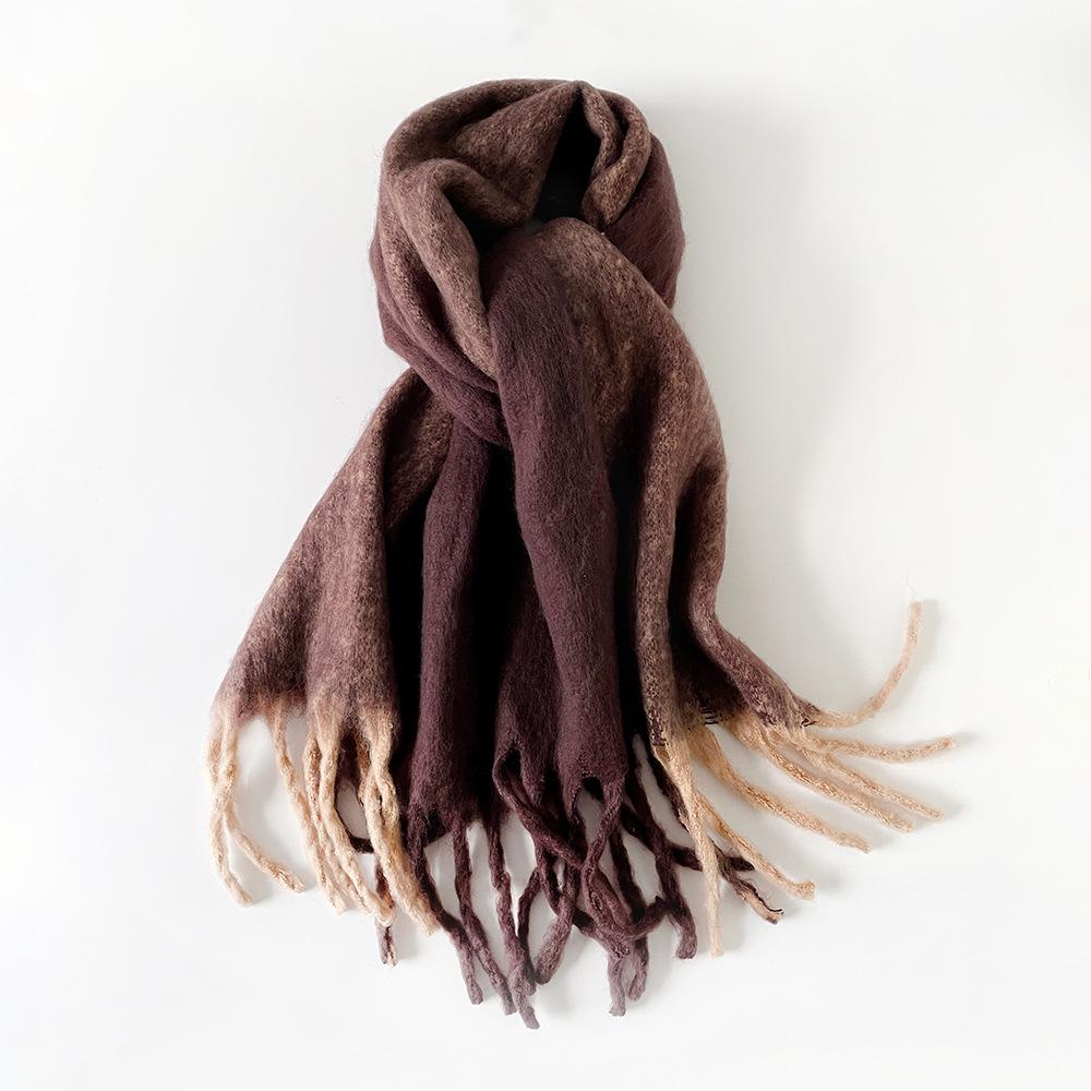 New mohair solid color scarf warm scarf shawl women's high-end scarf scarf women's