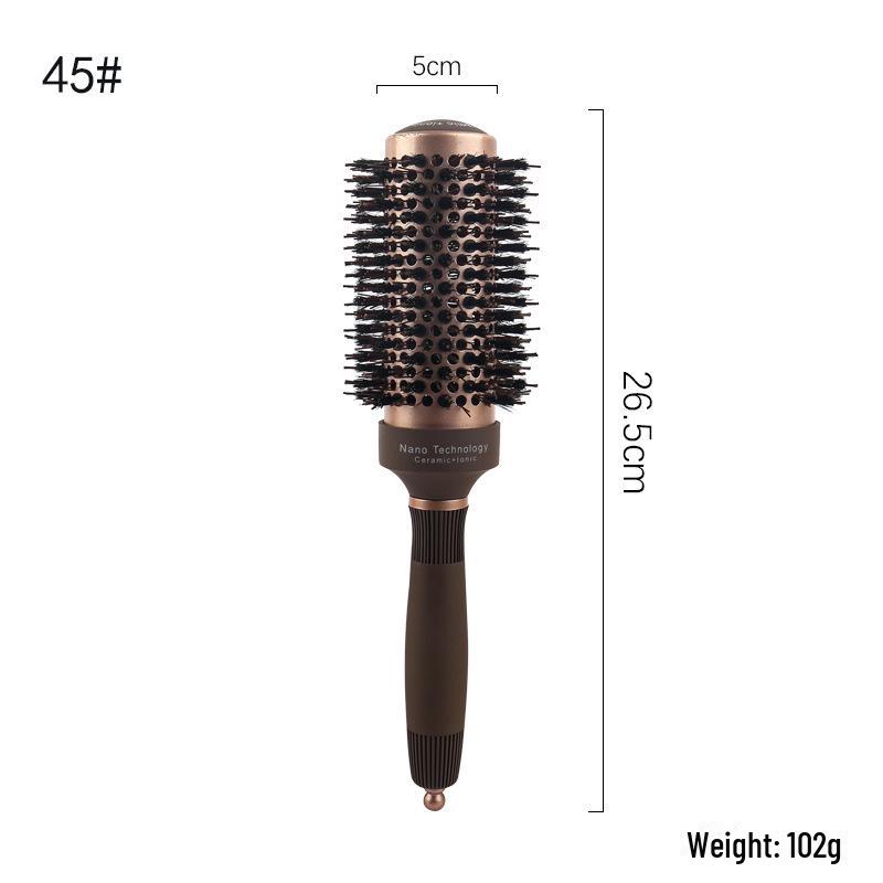 Ceramic Boar Bristle Round Comb with Aluminum Tube