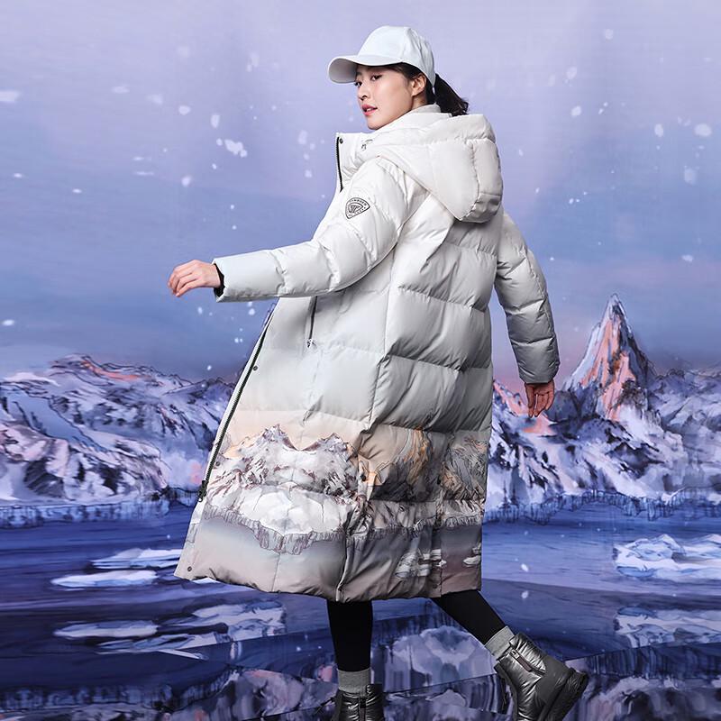 Tanboer Dámská dlouhá péřová bunda s kapucí TB235880C