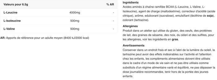 BCAA Vegan Eric Favre - BCAA 8.1.1 Zero Vegan - Lemon Lime 500g