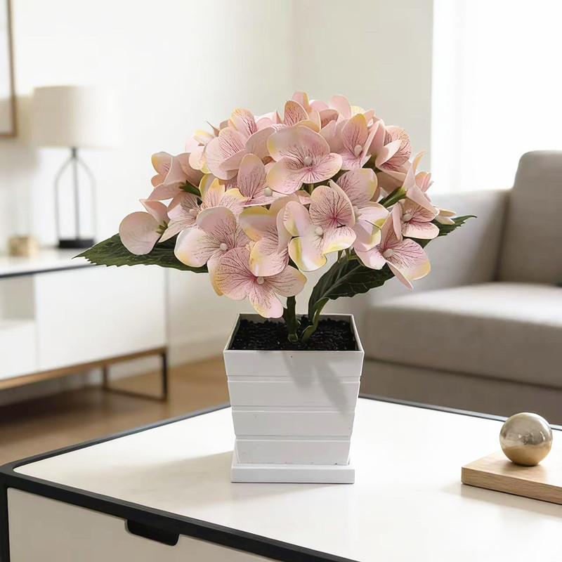 Artificial Hydrangea Flower Plant With Realistic Touch For Home Decor And Wedding Centerpieces