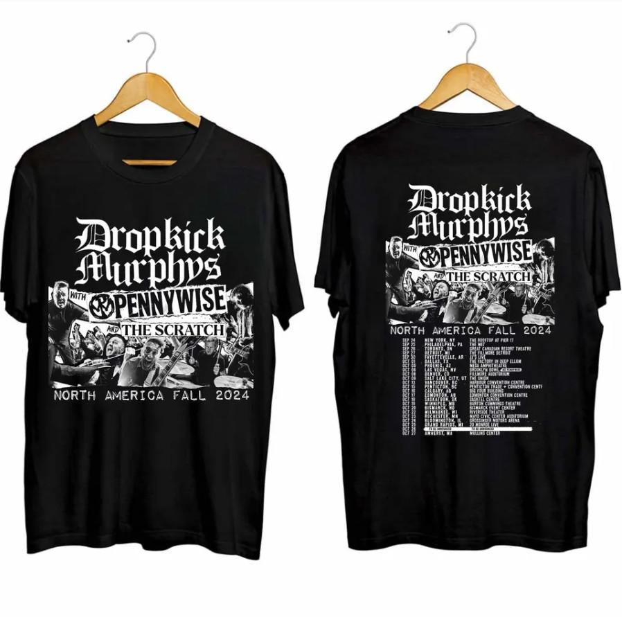 Dropkick Murphys Fall 2024 Tour T-Shirt – North American Men’s Heavyweight Conce