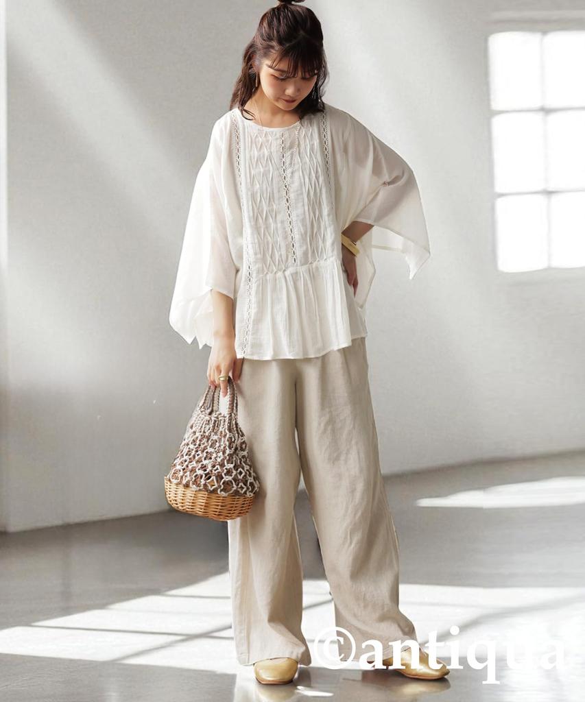 Antiqua Indian Cotton Lace Half One Size White Women's Blouse, Sleeve, IYA-00063, 03,